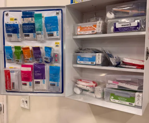 Managed First Aid - cabinet filled.